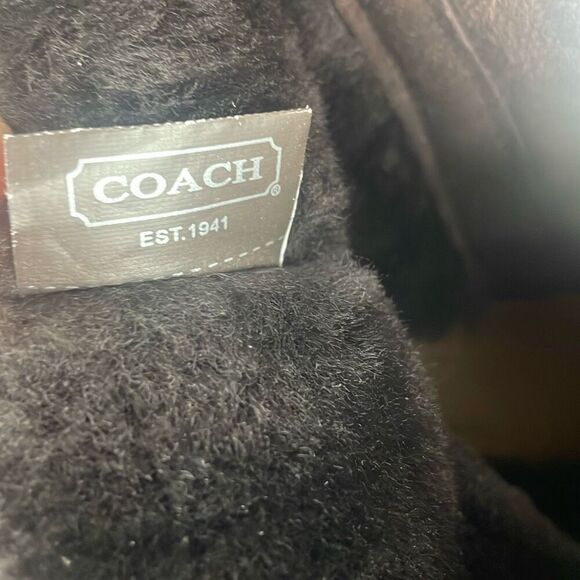 Coach Danee Suede Shearling Shaft Ankle Boots Chestnut Brown 7.5 - Picture 16 of 16